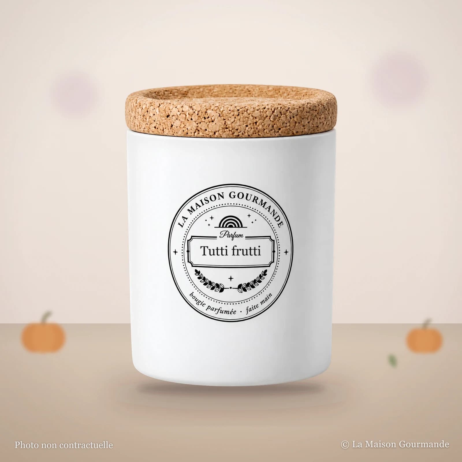 Tutti Frutti — bougie parfumée Tutti frutti, pot blanc mat