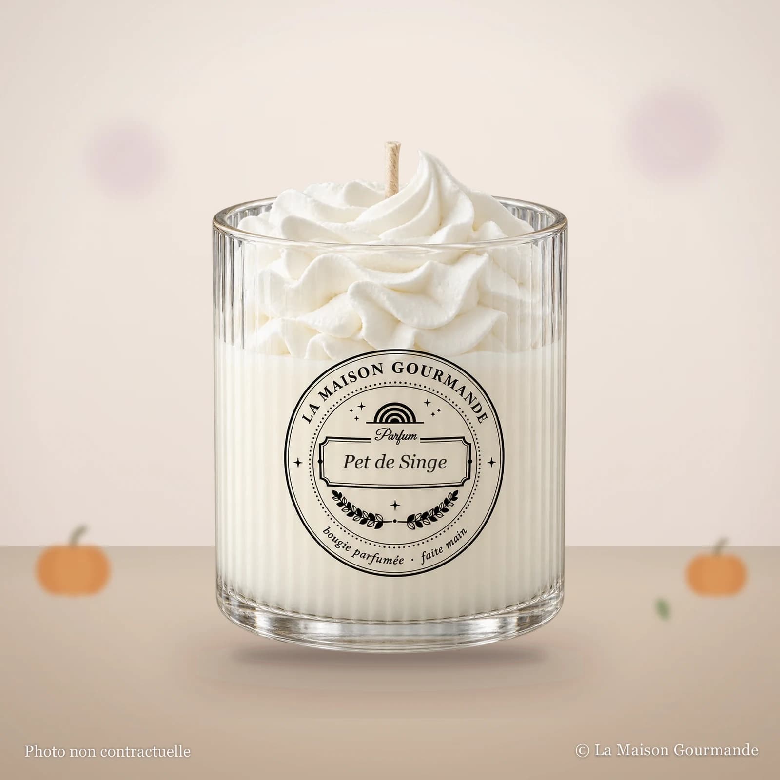 Pet de Singe Chantilly — bougie chantilly Pet de Singe, verre strié transparent